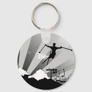 ski powder trail keychain