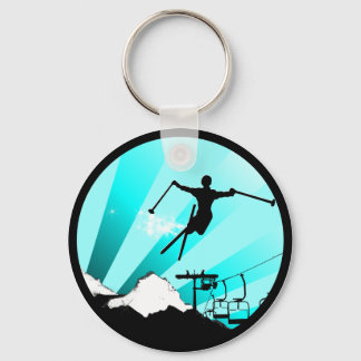 ski powder trail keychain