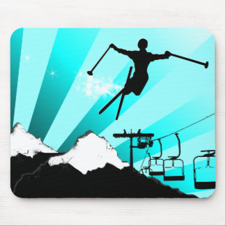 ski powder trail mouse pad