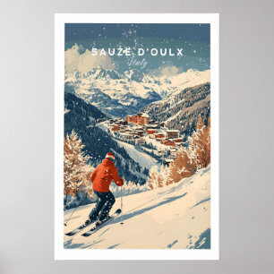 Ski Print Sauze dOulx Italy 1