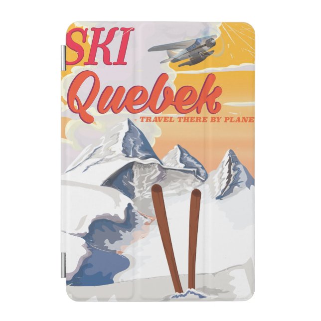 Ski Quebec vintage vacation poster. iPad Mini Cover (Front)