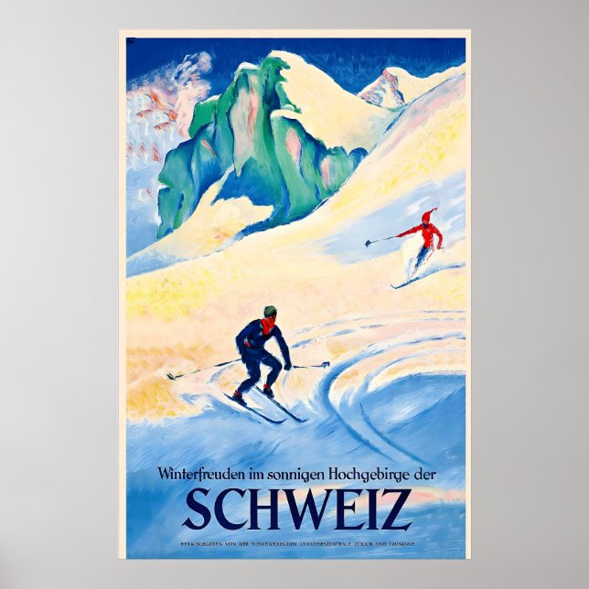 Ski Races Winter Fun in the Sunny High Mountains Poster (Front)