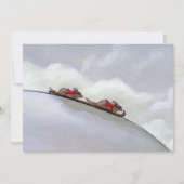 Ski racing rats fun uique art skiing rat painting (Front)