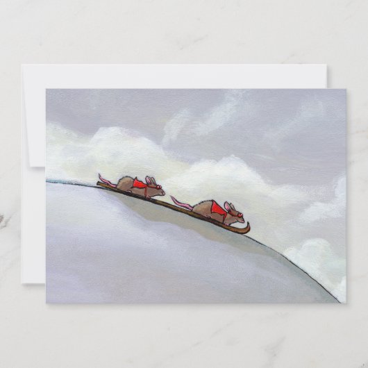 Ski racing rats fun uique art skiing rat painting (Front)