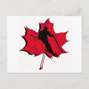 SKI RED MAPLE POSTCARD