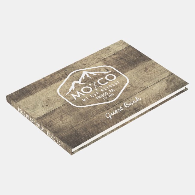 Ski Rental House Rustic Wood Custom Mountain Guest Book