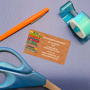 Ski Rentals Skiing Instructors Custom Business Card