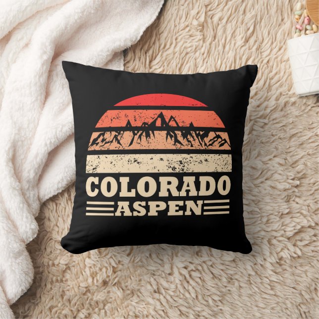 Ski Resort Aspen Colorado Throw Pillow (Blanket)