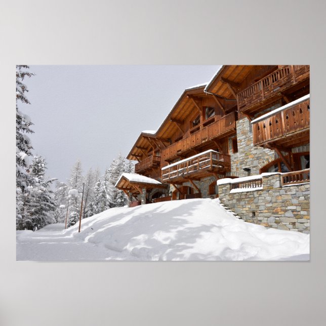Ski resort chalet poster (Front)