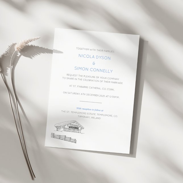 Ski Resort Couple In Love Wintery Mountain Chalet  Invitation (Sample (back))