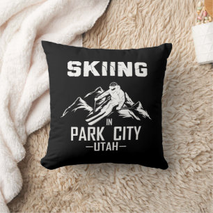 Ski Resort Park City Utah Throw Pillow