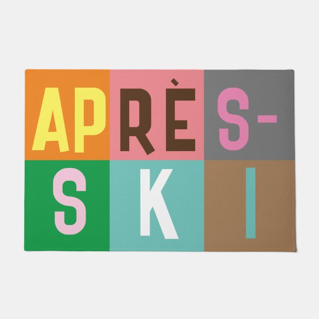 Ski Retro Après Ski Color Blocks Doormat (Front)
