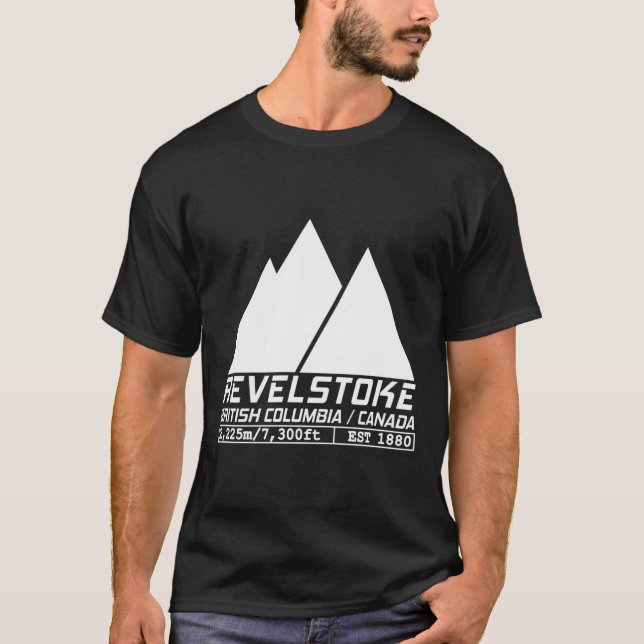 Ski Revelstoke British Columbia Canada Skiing T-Shirt (Front)