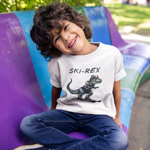 Ski-Rex Adventure: Dinosaur on Skis T-Shirt