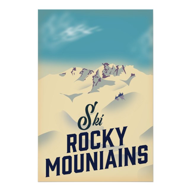 Ski Rocky Mountains USA Photo Print (Front)