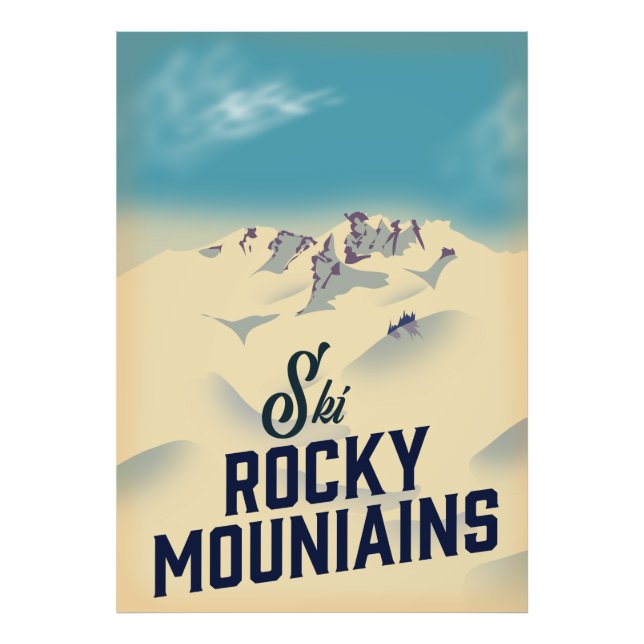 Ski Rocky Mountains USA Photo Print (Front)