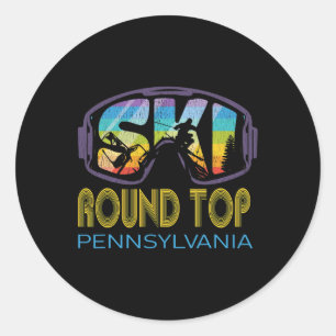 Ski Round Top Pennsylvania Skiing Vacation _1  Classic Round Sticker
