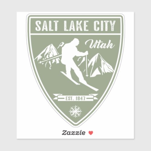 Ski Salt Lake City Utah Sticker