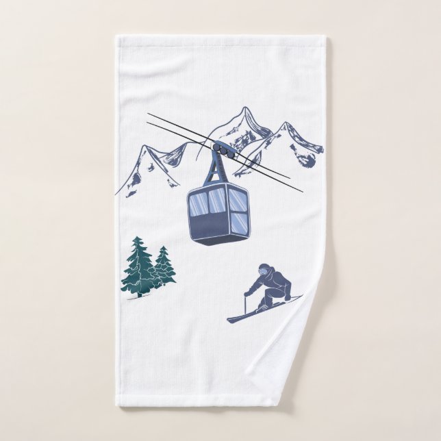 Ski Scene Winter Sports Hand Towel (Hand Towel)