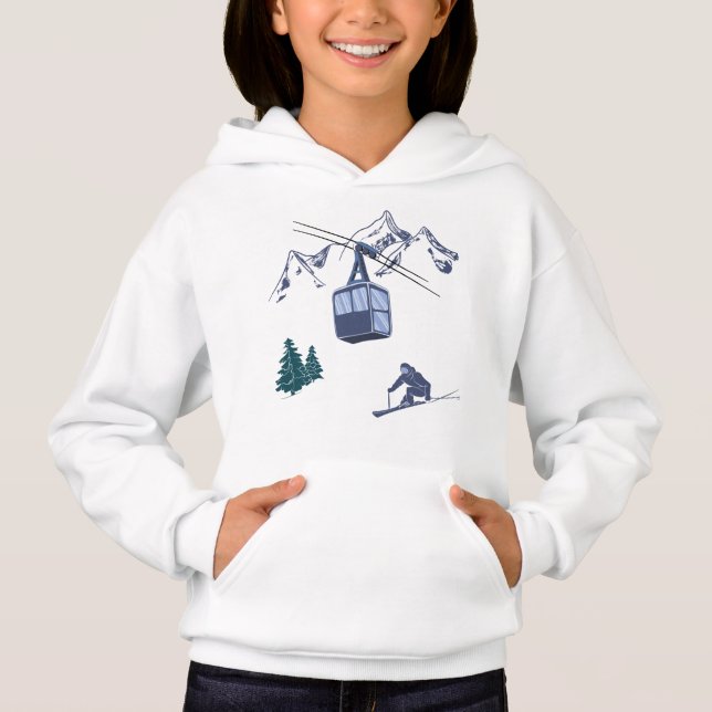 Ski Scene Winter Sports Hoodie (Front)