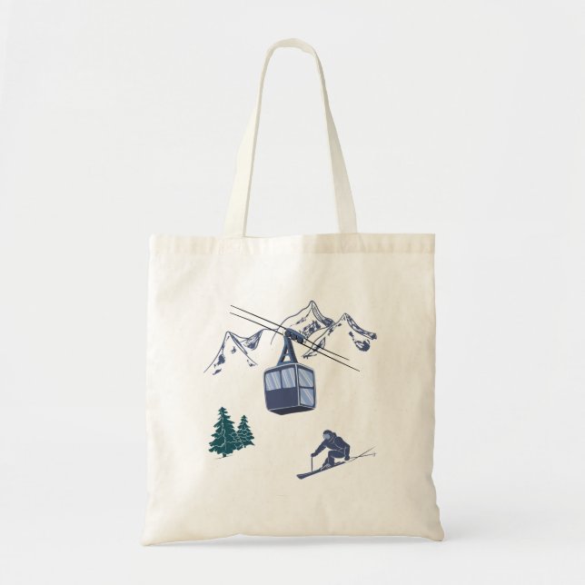 Ski Scene Winter Sports Tote Bag (Front)