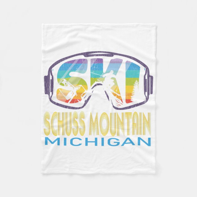 Ski Schuss Mountain Michigan Skiing Vacation  Fleece Blanket (Front)