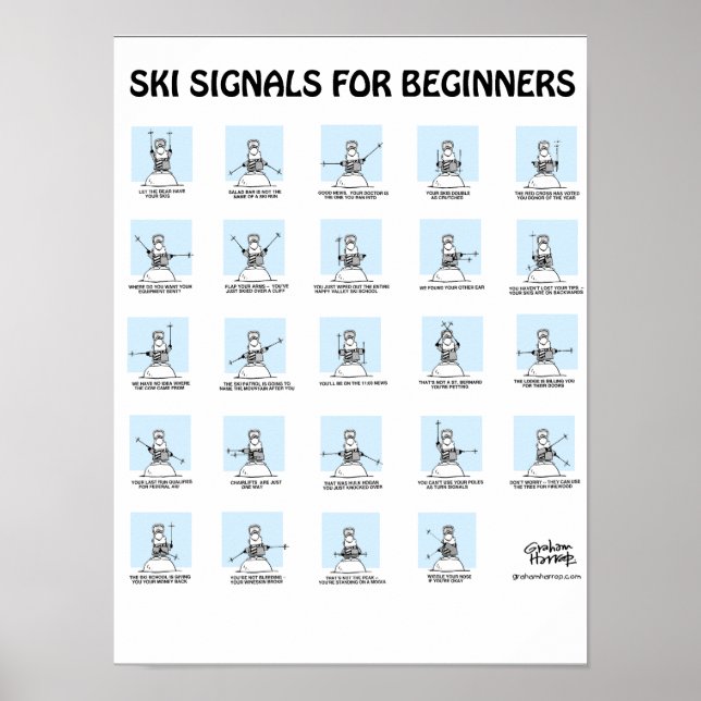 Ski Signals for Beginners Poster by Graham Harrop (Front)
