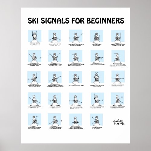 Ski Signals for Beginners Poster by Graham Harrop