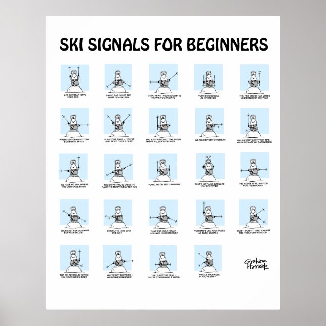 Ski Signals for Beginners Poster by Graham Harrop (Front)