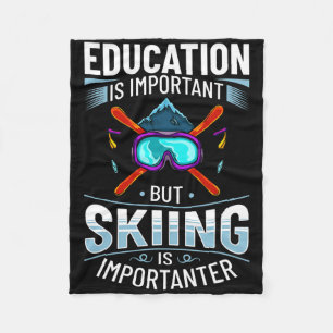 Ski Skier Funny Skiing Snow Winter Sport Fleece Blanket