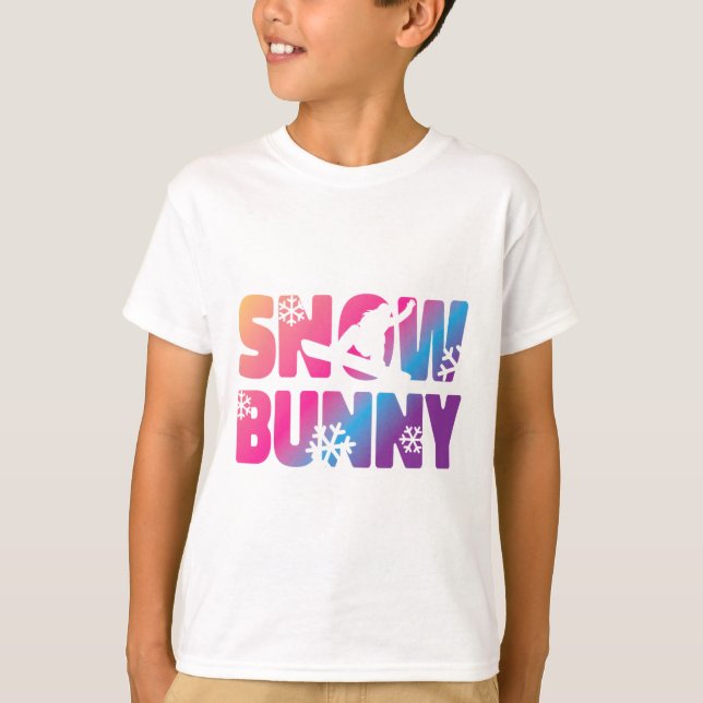 Ski Skiing Bunny Snow Bunny  T-Shirt (Front)
