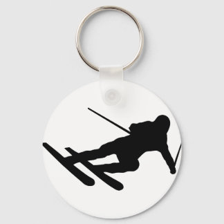 ski skiing downhill skier keychain