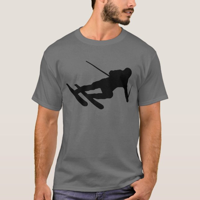 ski skiing downhill skier T-Shirt (Front)