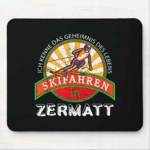 Ski skiing gift vintage for skiers from zermatt mouse pad