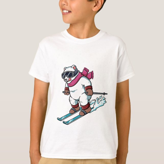 Ski Skiing  T-Shirt (Front)