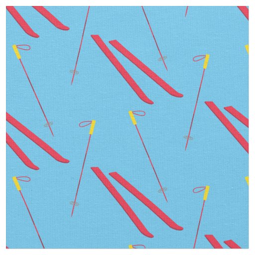 Ski Skiing Winter Sports Red Fabric