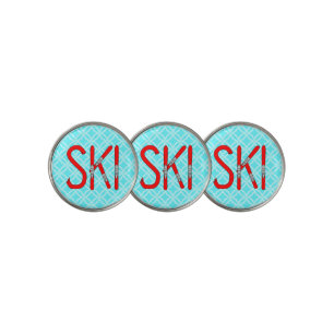 Ski Skis Golf Ball Marker