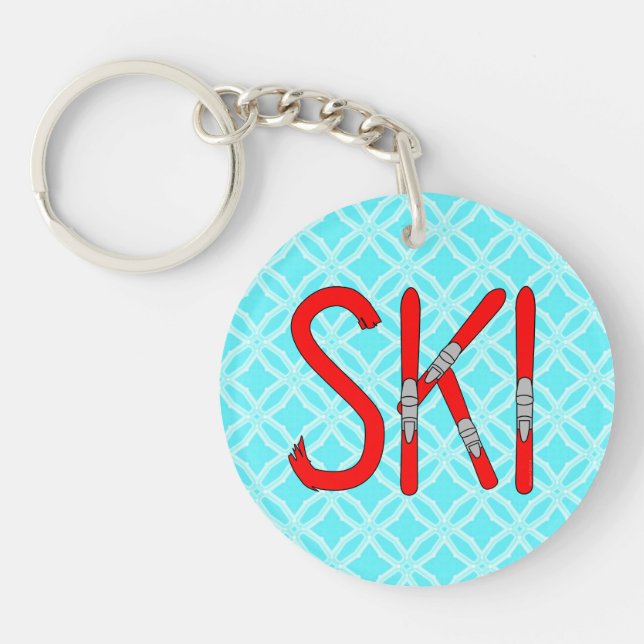 Ski Skis Keychain (Front)