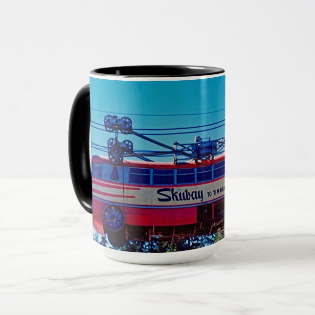 Ski Skiway Timberline Lodge Mt Hood Oregon 1950's Mug (Front Left)