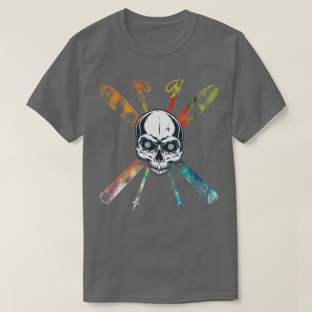 Ski Skull Skier T-Shirt (Design Front)