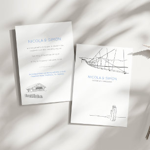 Ski Slope Couple In Love Snowy Mountain Peaks Invitation