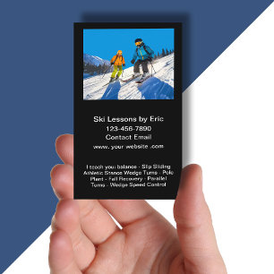 Ski Slope Lessons Instructor Business Card