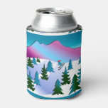 Ski Slope Winter Can Cooler at Zazzle