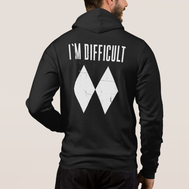 Ski Slopes and Mountain Winter Dad Birthday Trip Hoodie (Back)