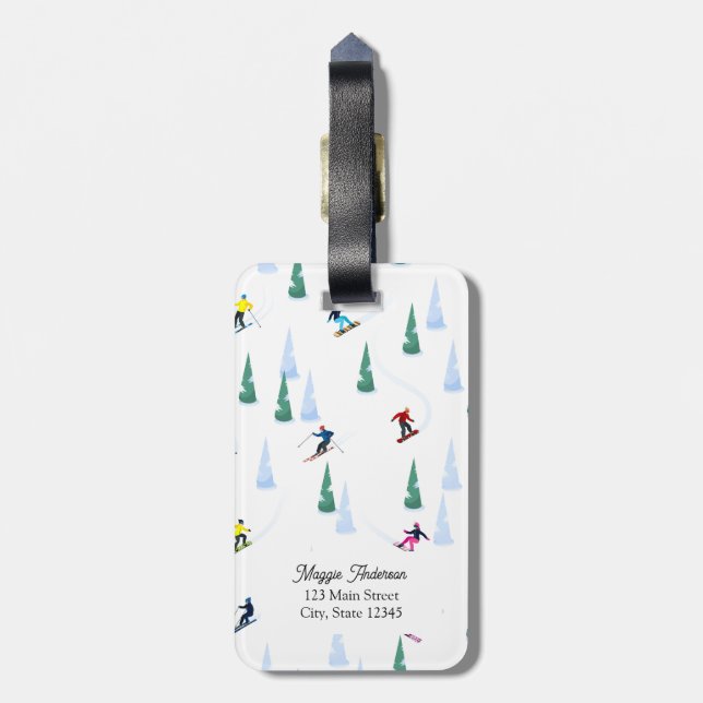 Ski Slopes  Luggage Tag (Back Vertical)