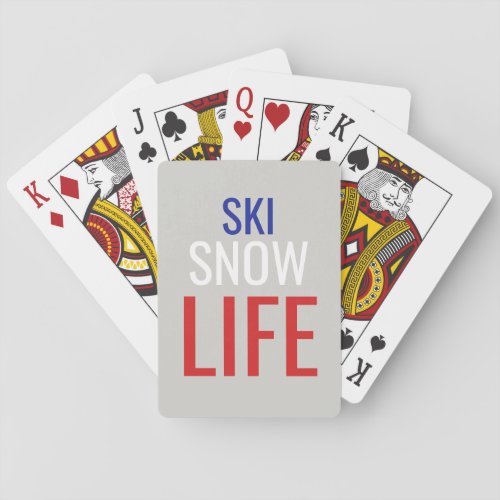 Ski Snow Life Poker Cards