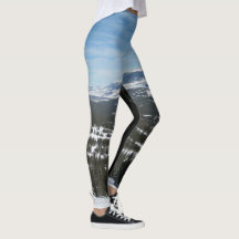 Ski Snow Winter Mountain Blue Sky Leggings