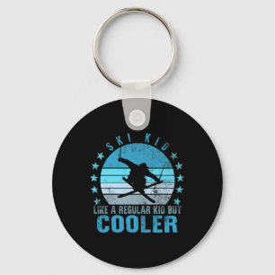 Ski Snowboard Ski Kid Skiing Lover Snow Mountain W Keychain