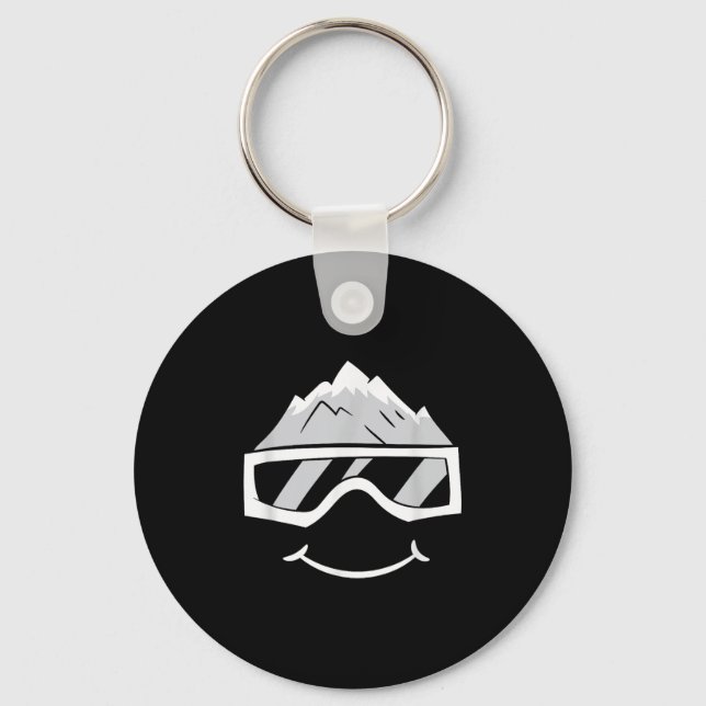 Ski Snowboard Skiing Goggles Snow Wintersport Skii Keychain (Front)