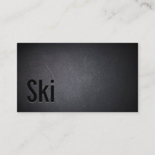 Ski Snowboarding Instructor Dark Minimalist Business Card